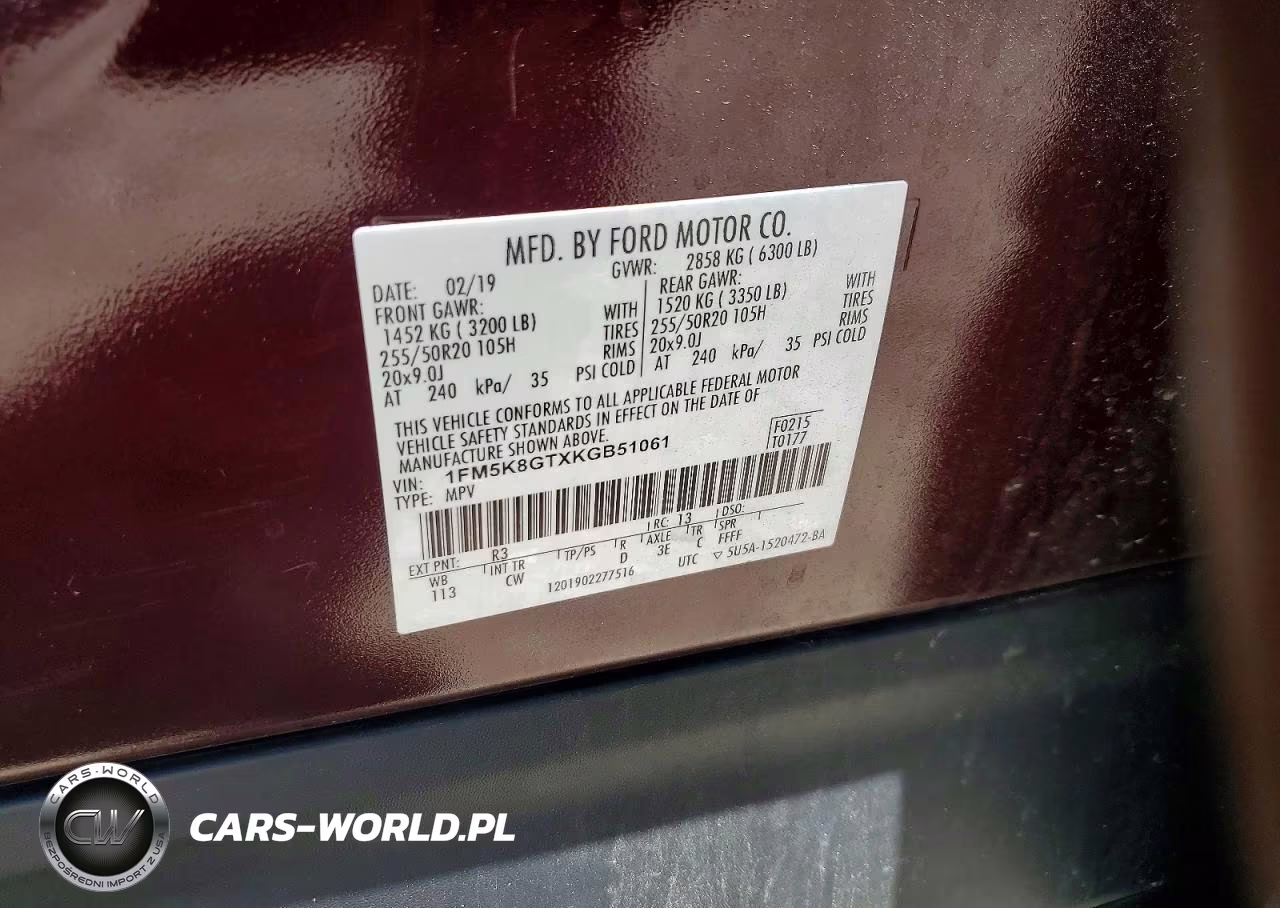 2019 Ford Explorer Sport VIN:1FM5K8GTXKGB51061 - 14