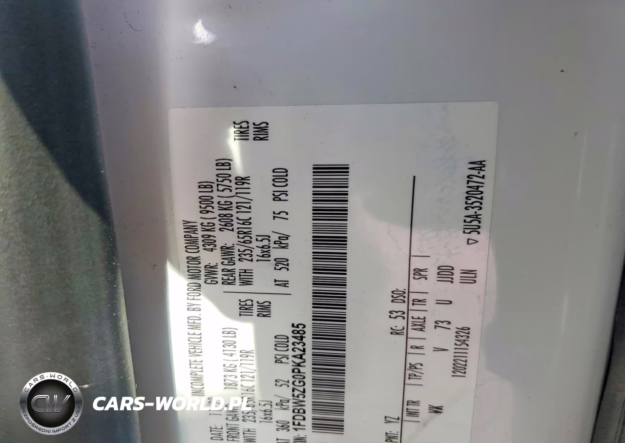 2023 Ford Transit Delivery Truck VIN:1FDBW5ZG0PKA23485 - 12