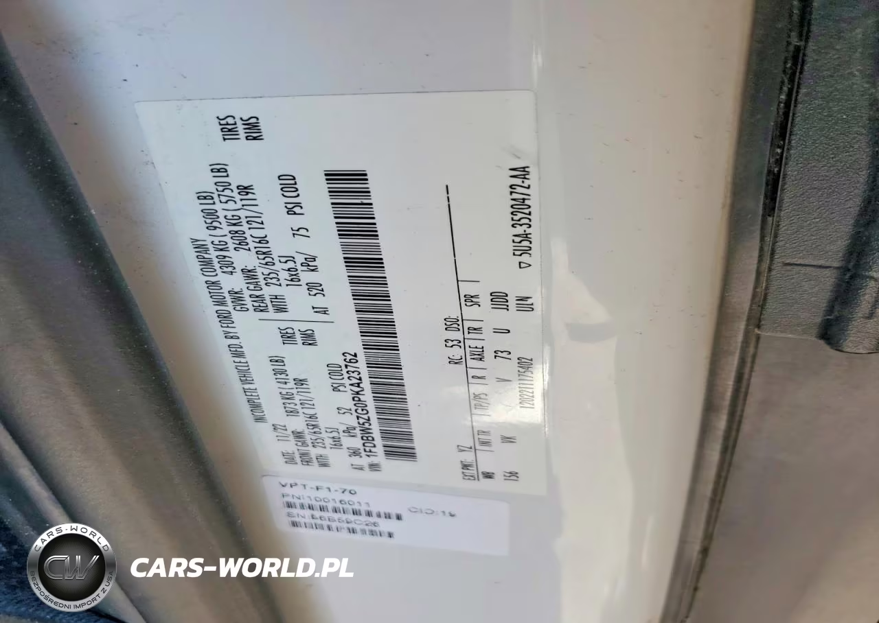 2023 Ford Transit Delivery Truck VIN:1FDBW5ZG0PKA23762 - 12