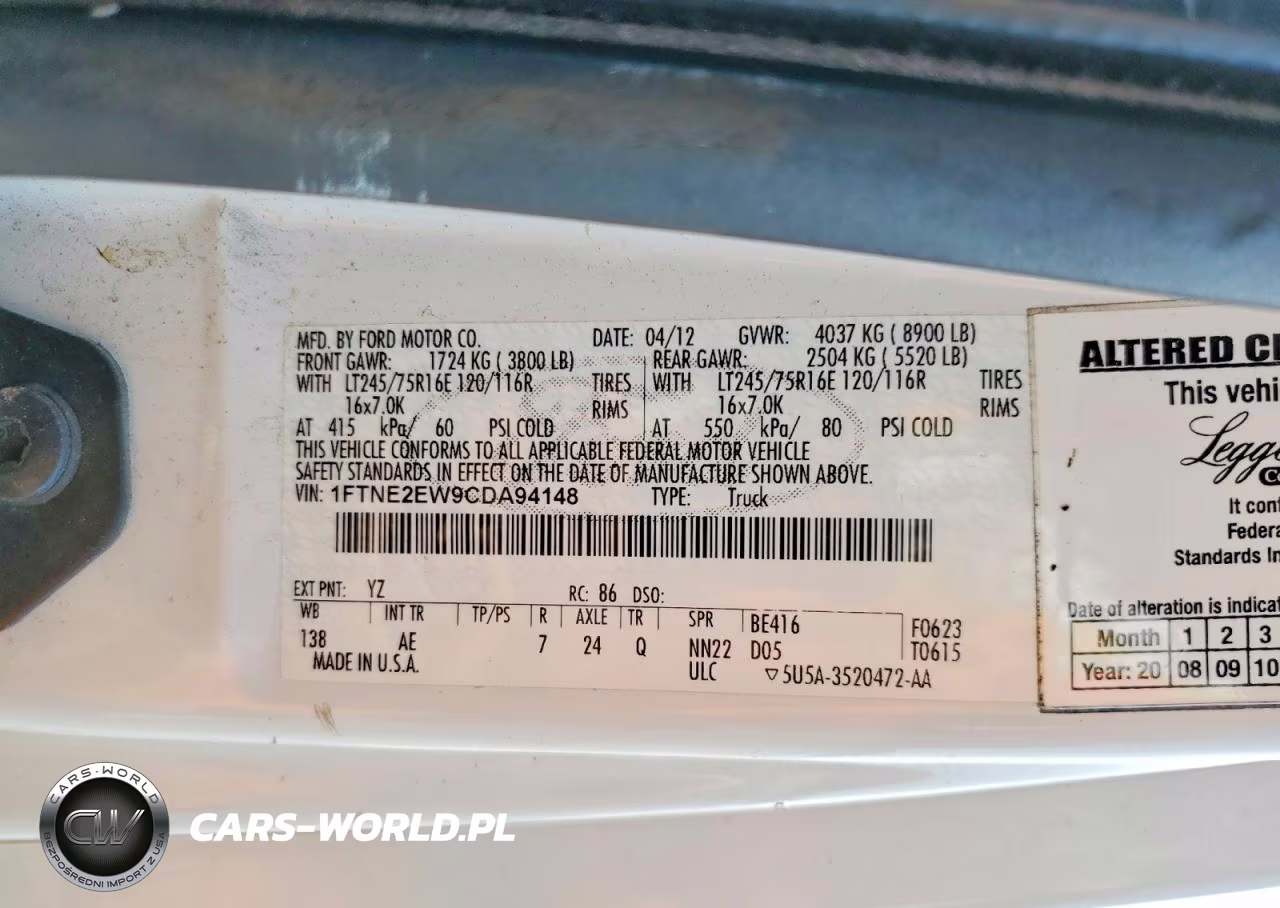 2012 Ford Econoline E250 Van VIN:1FTNE2EW9CDA94148 - 13