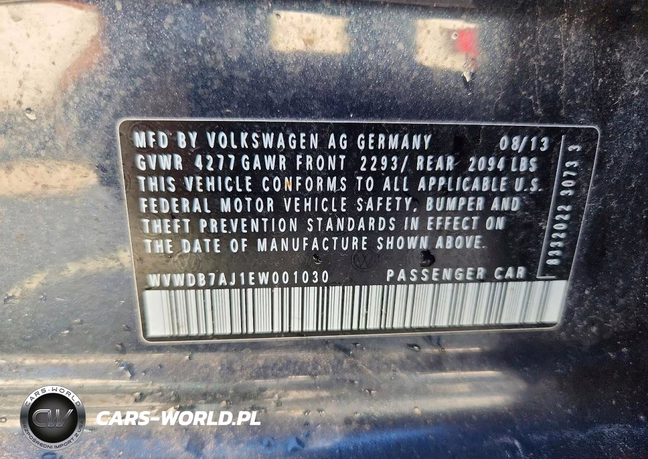 2014 Volkswagen Golf VIN:WVWDB7AJ1EW001030 - 12