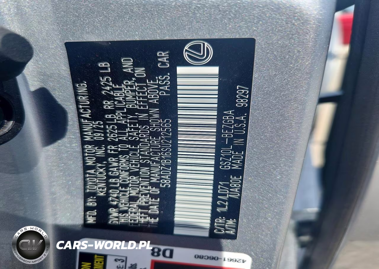 2025 Lexus Es 350 Base VIN:58ADZ1B16SU212565 - 13