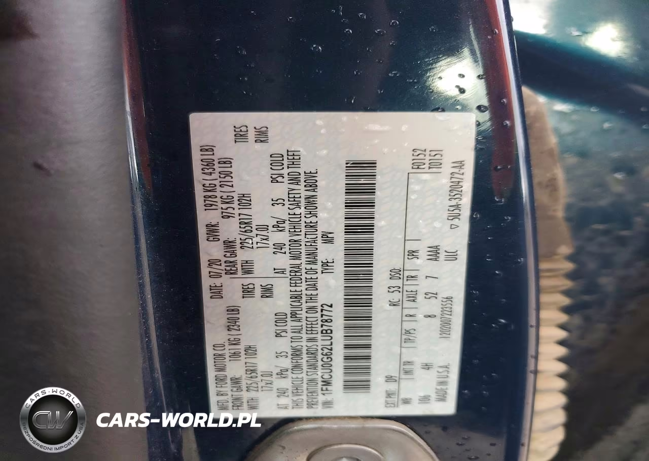 2020 Ford Escape Se VIN:1FMCU0G62LUB78772 - 14
