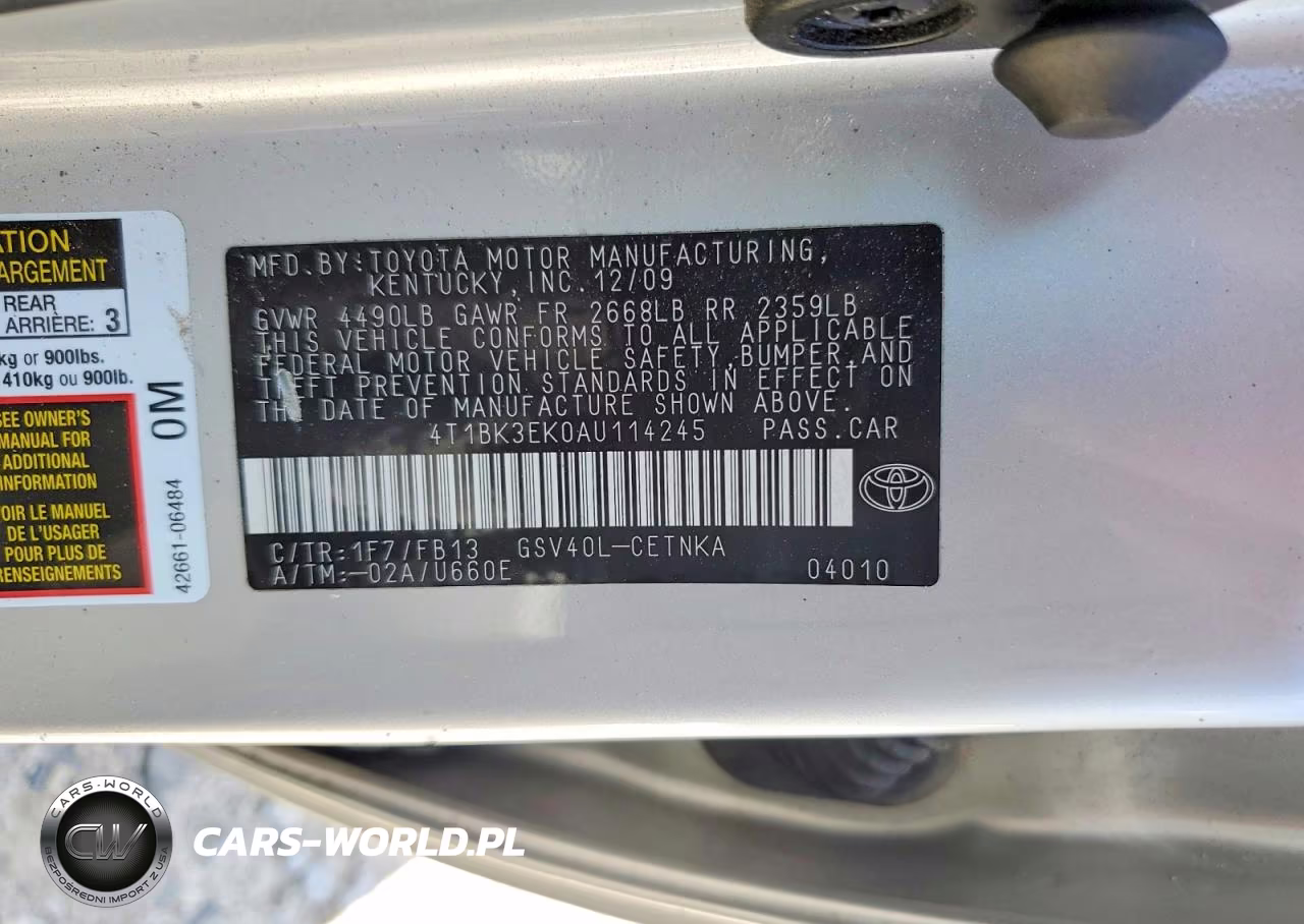 2010 Toyota Camry Le V6 VIN:4T1BK3EK0AU114245 - 13