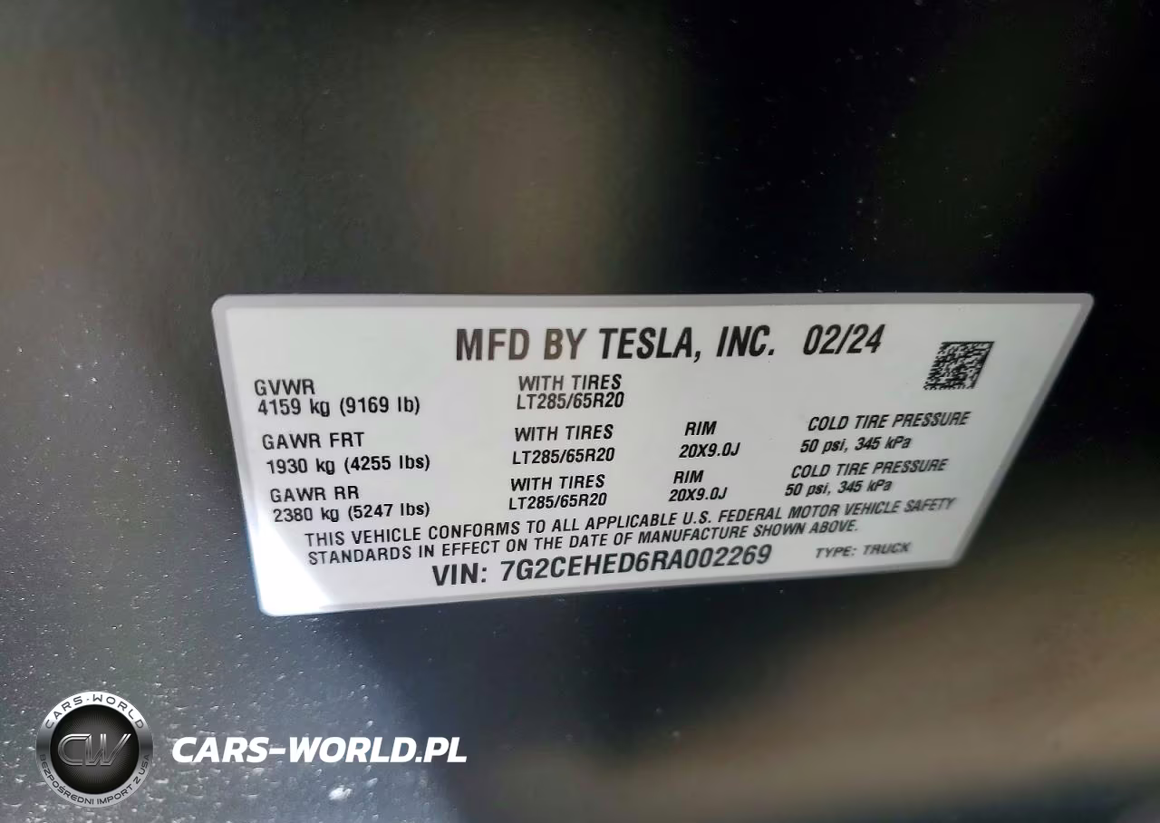 2024 Tesla Cybertruck VIN:7G2CEHED6RA002269 - 12