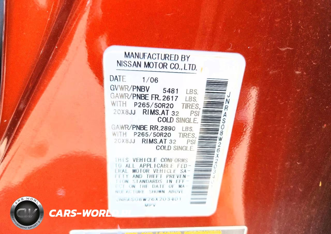 2006 Infiniti Fx35 VIN:JNRAS08W26X203401 - 13