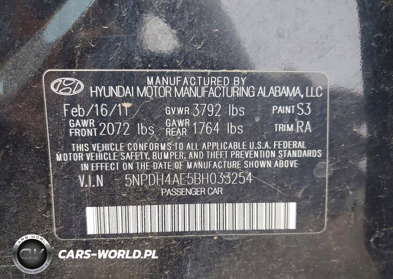 2011 Hyundai Elantra Gls VIN:5NPDH4AE5BH033254 - 12