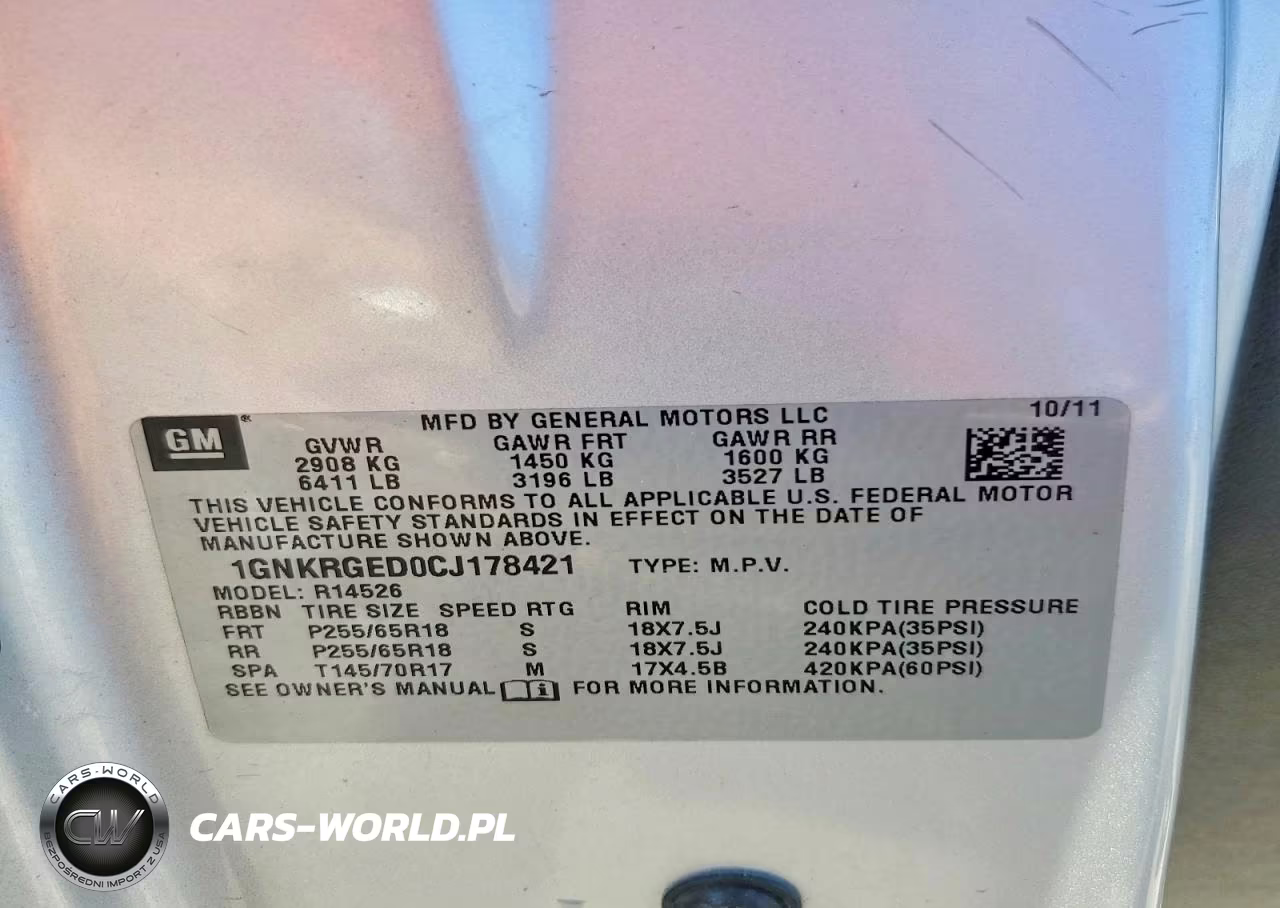 2012 Chevrolet Traverse VIN:1GNKRGED0CJ178421 - 13