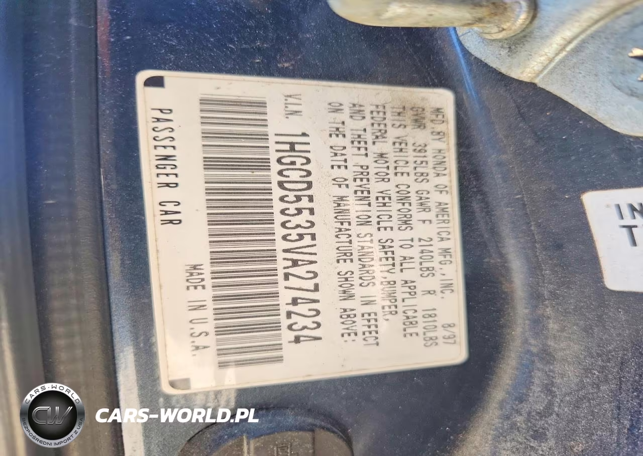 1997 Honda Accord VIN:1HGCD5535VA274234 - 12