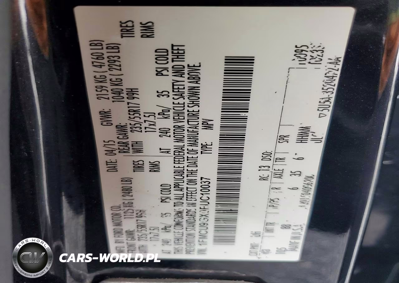 2015 Ford Escape Se VIN:1FMCU9GX0FUC10037 - 14