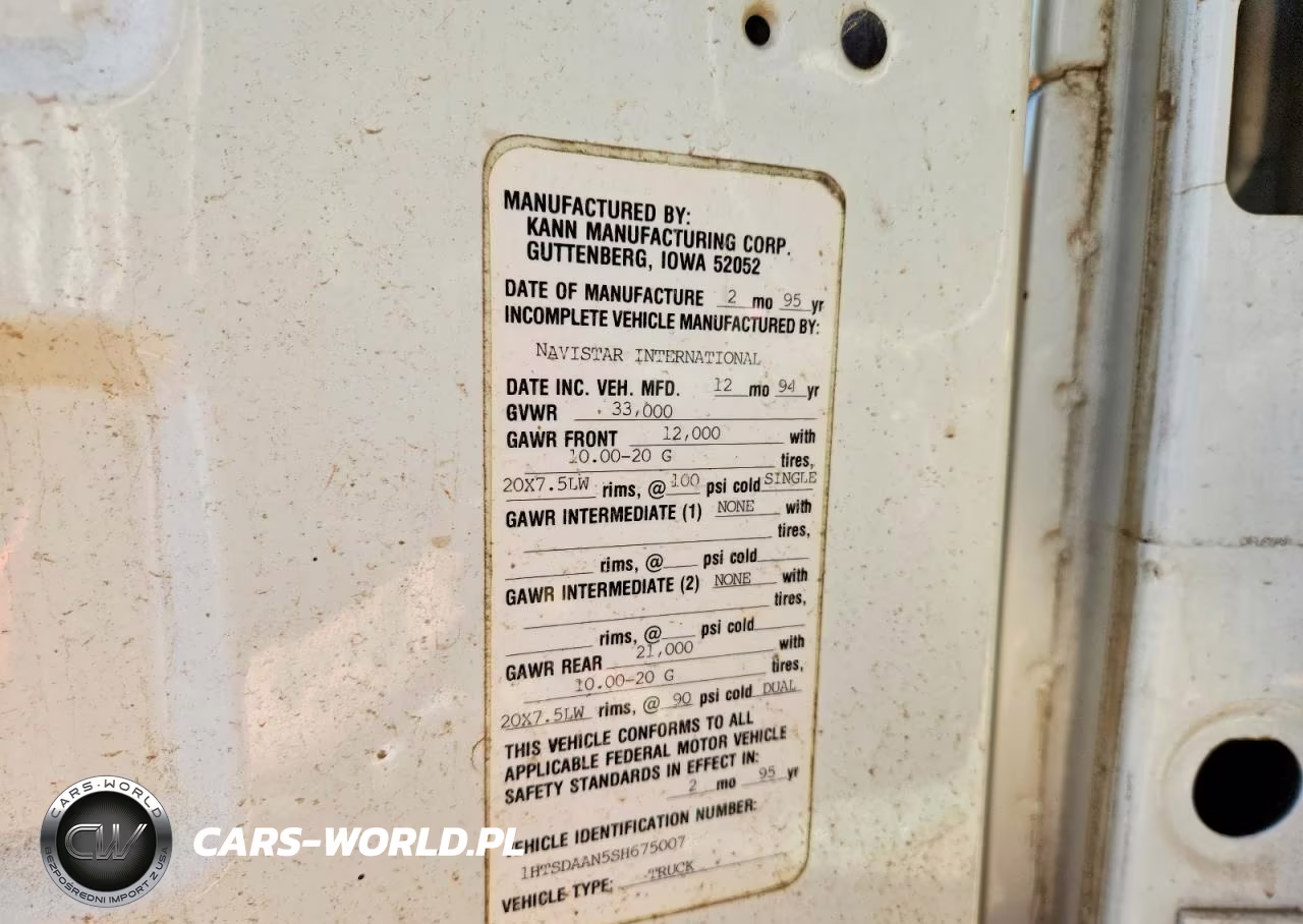 1995 International 4900 Refuse Truck VIN:1HTSDAAN5SH675007 - 10
