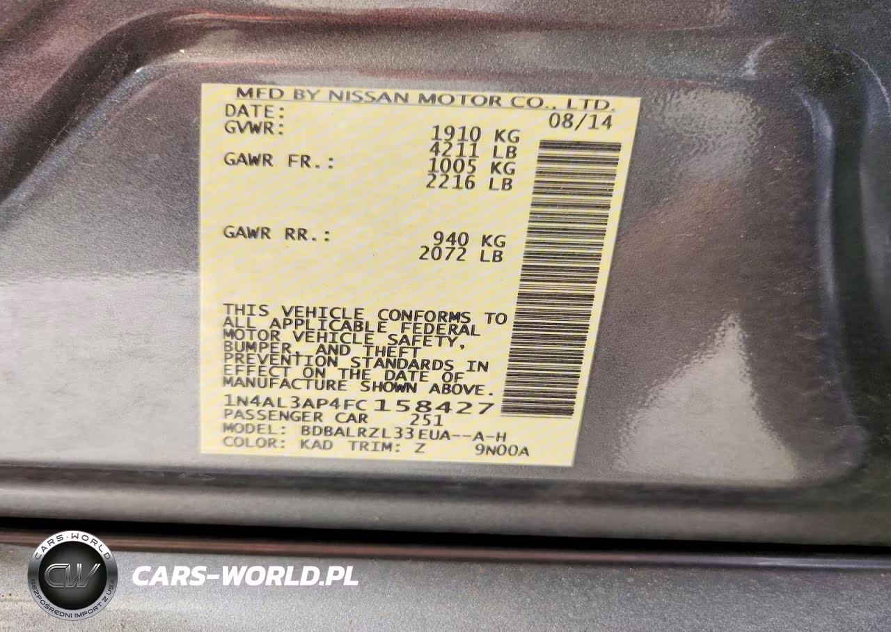 2015 Nissan Altima 2.5 Sl VIN:1N4AL3AP4FC158427 - 12