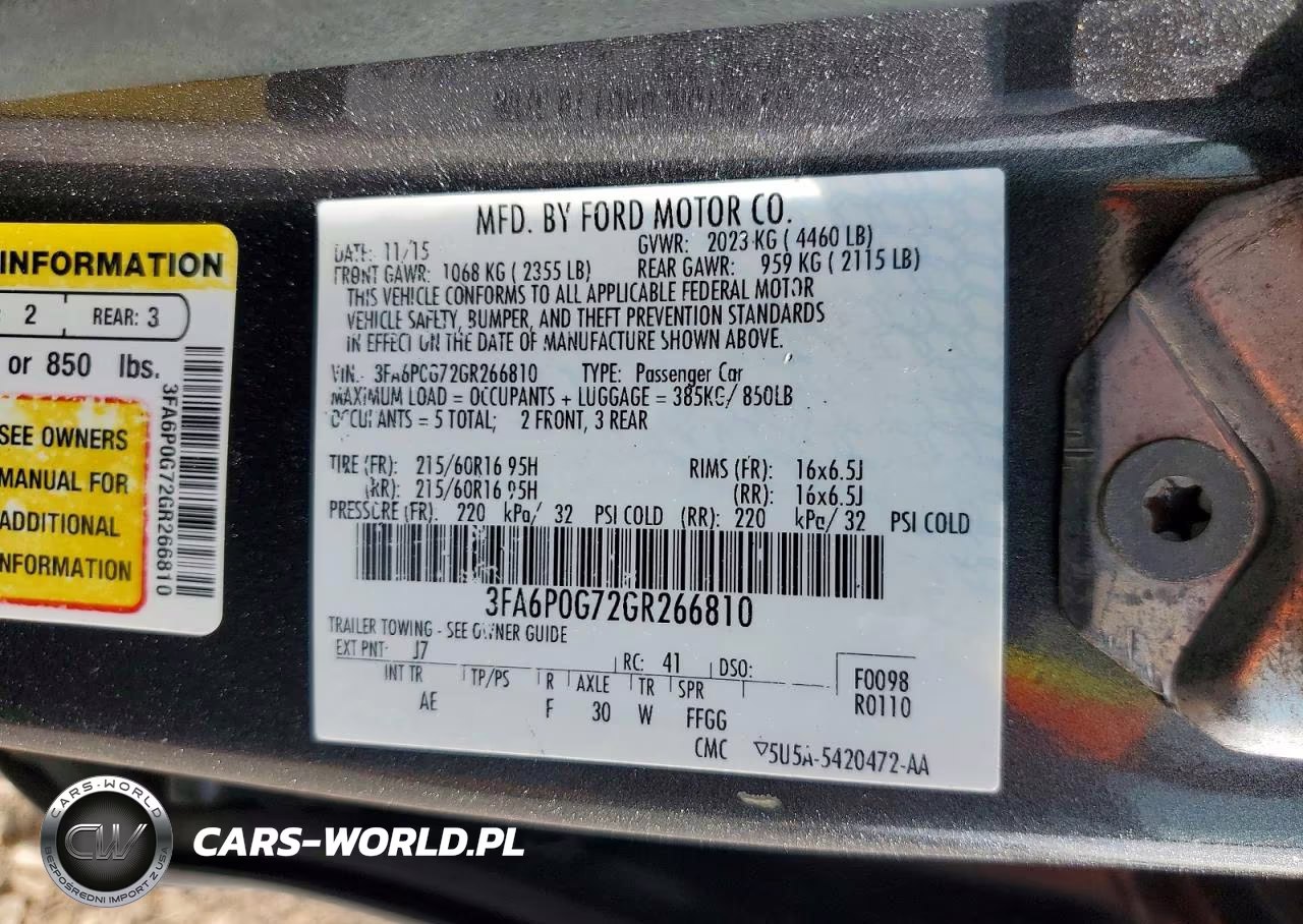 2016 Ford Fusion S VIN:3FA6P0G72GR266810 - 12