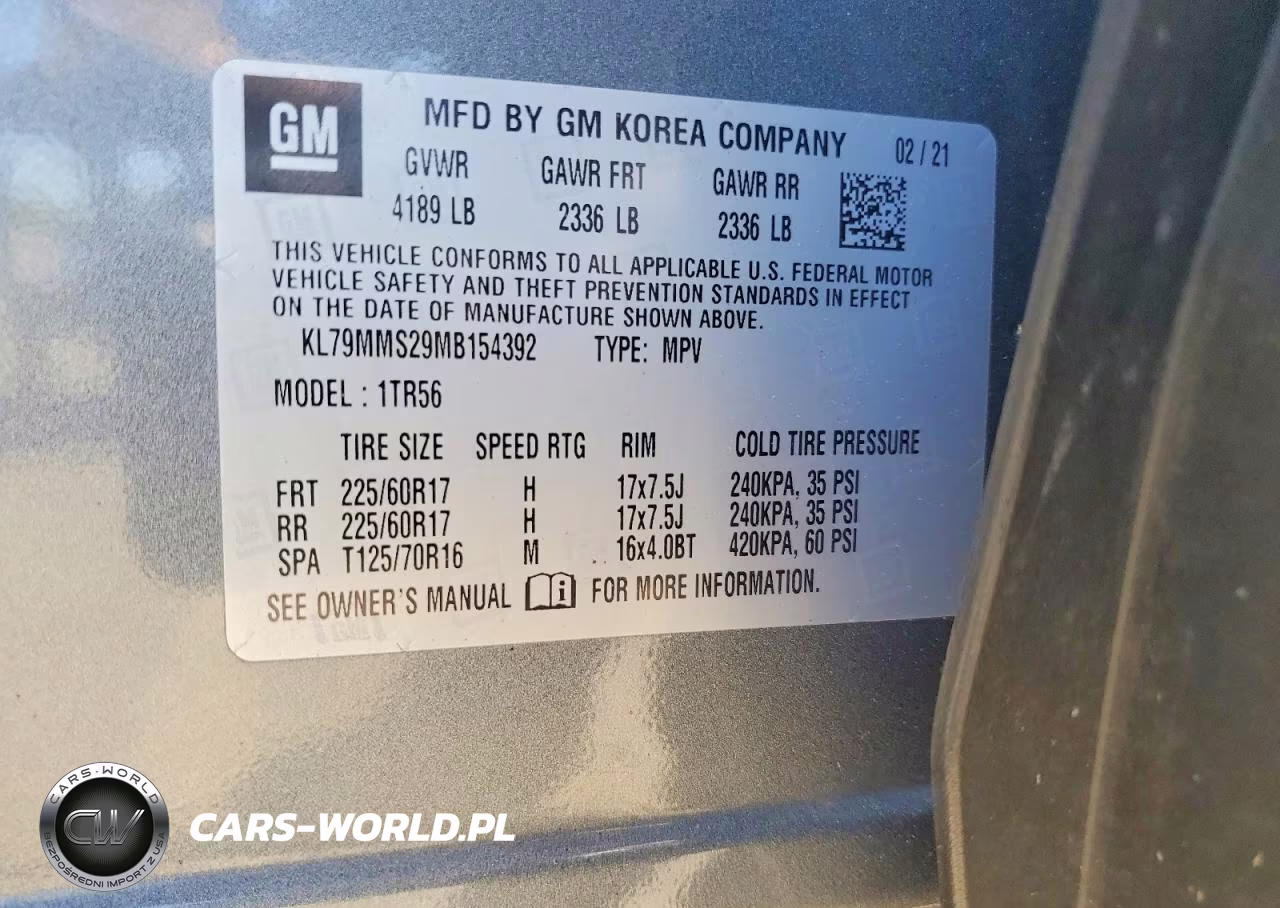 2021 Chevrolet Trailblazer Ls VIN:KL79MMS29MB154392 - 13