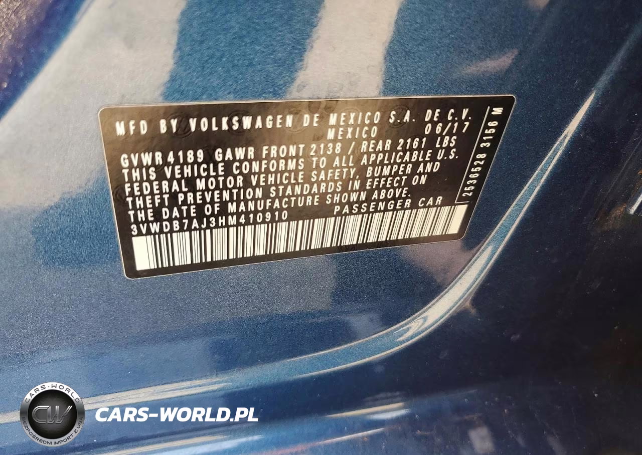 2017 Volkswagen Jetta Se VIN:3VWDB7AJ3HM410910 - 12