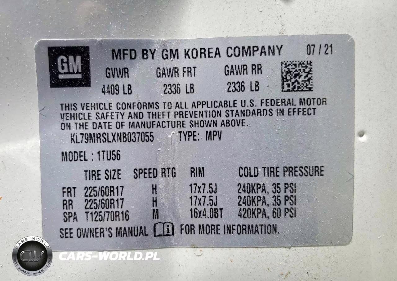 2022 Chevrolet Trailblazer Lt VIN:KL79MRSLXNB037055 - 13
