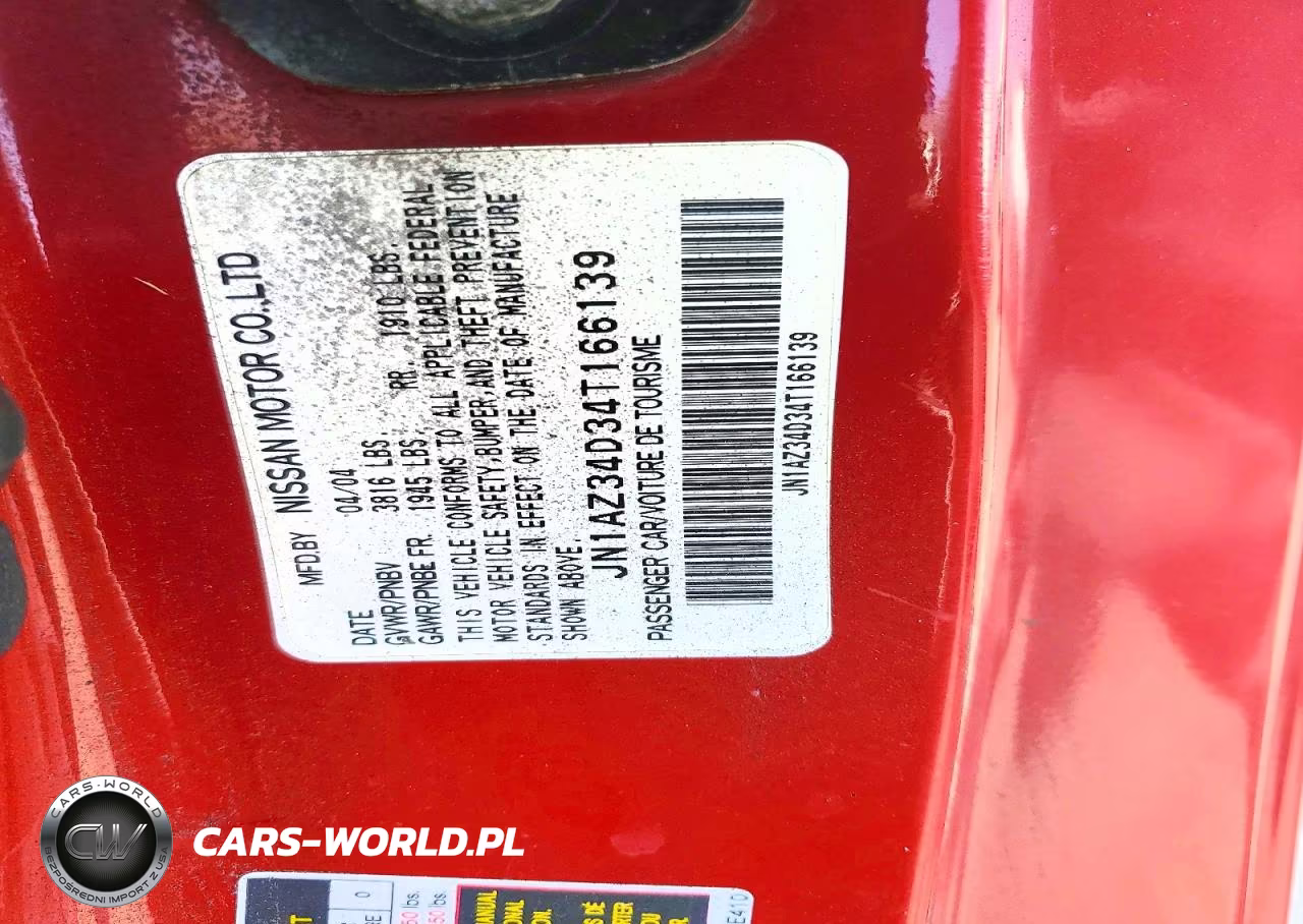 2004 Nissan 350Z Coupe VIN:JN1AZ34D34T166139 - 12