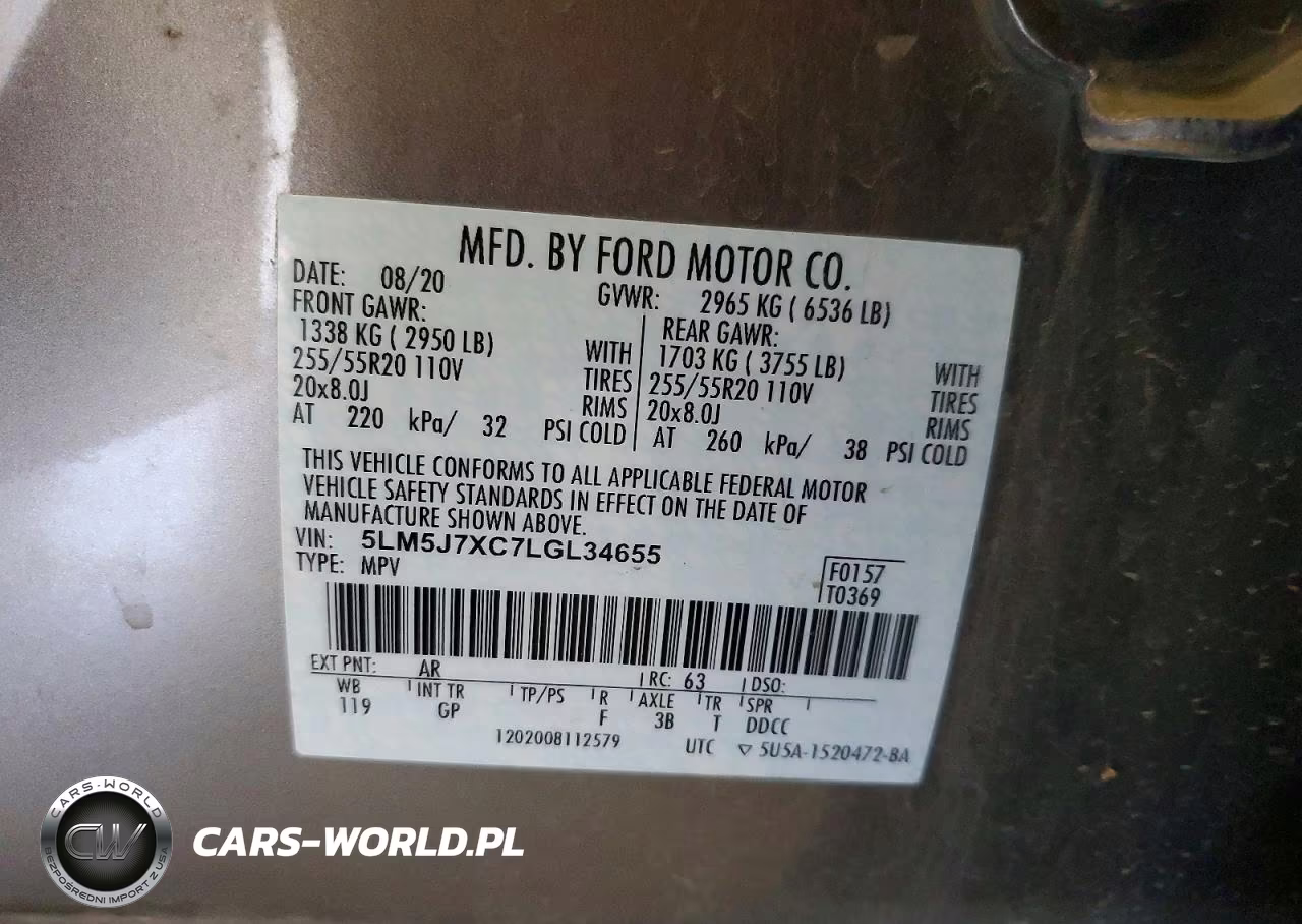 2020 Lincoln Aviator VIN:5LM5J7XC7LGL34655 - 13