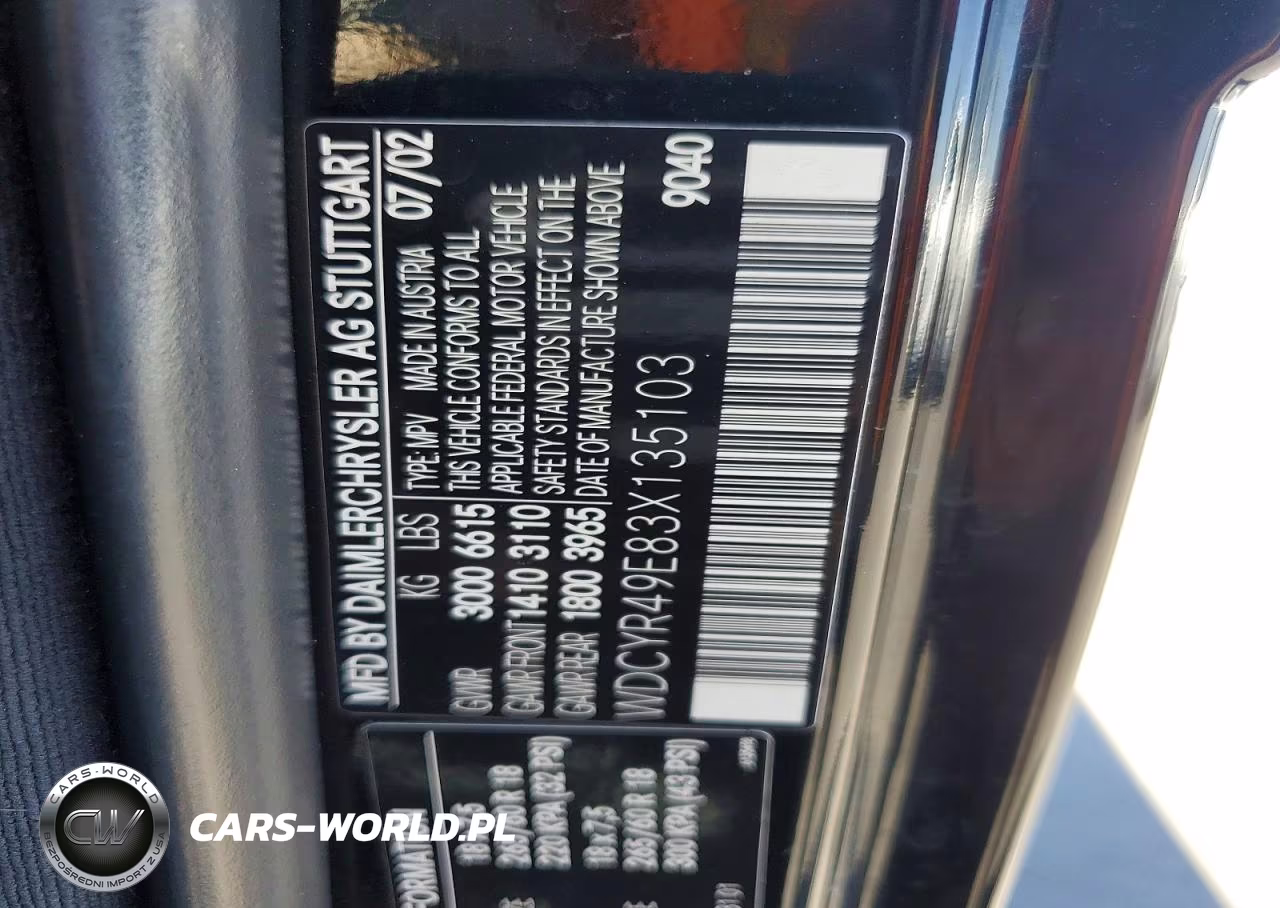 2003 Mercedes-Benz G 500 VIN:WDCYR49E83X135103 - 13