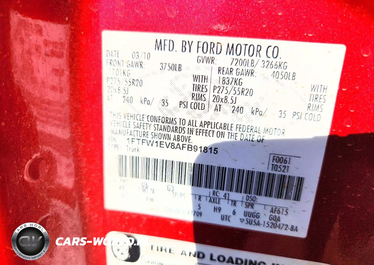 2010 Ford F150 Supercrew VIN:1FTFW1EV8AFB91815 - 12