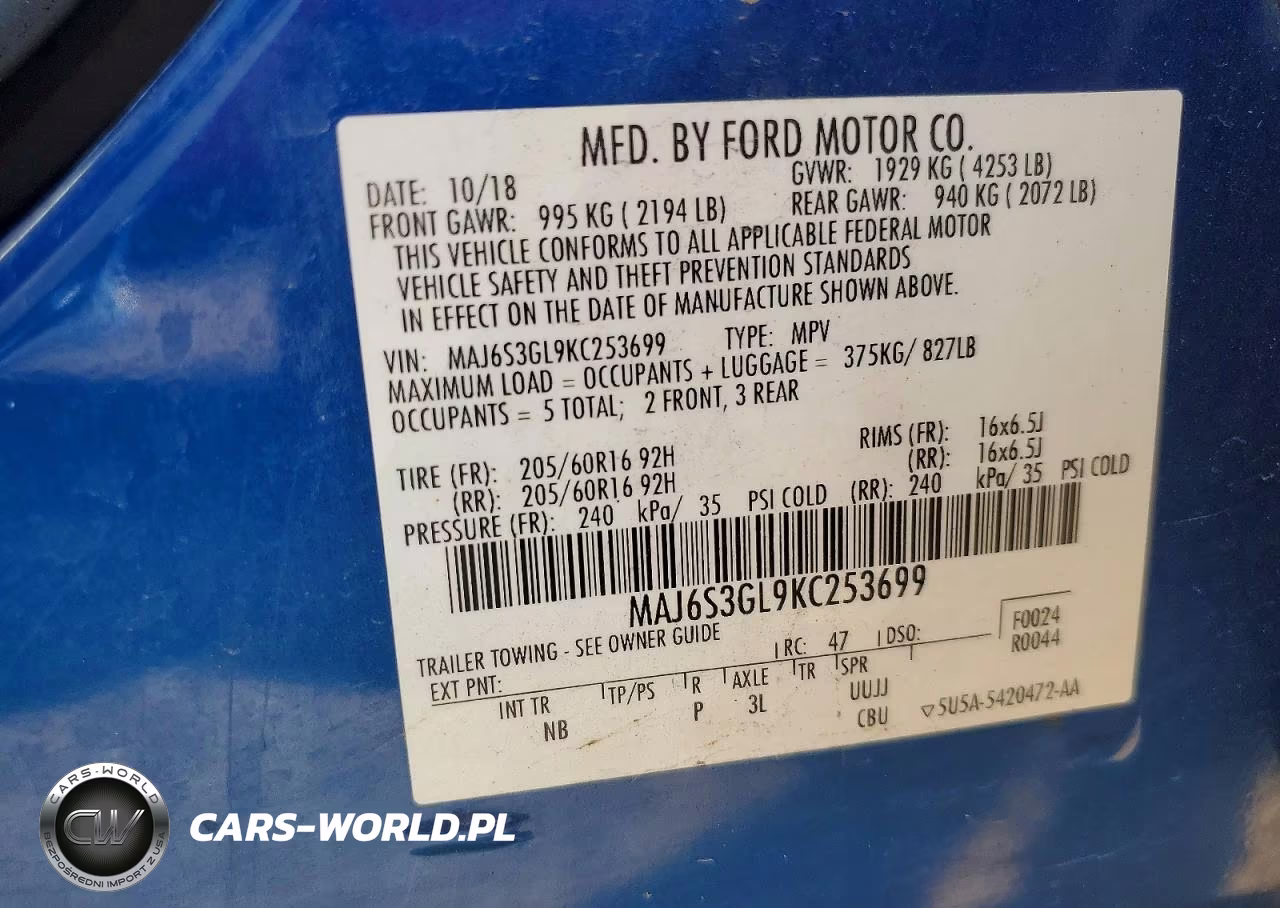 2019 Ford Ecosport Se VIN:MAJ6S3GL9KC253699 - 13