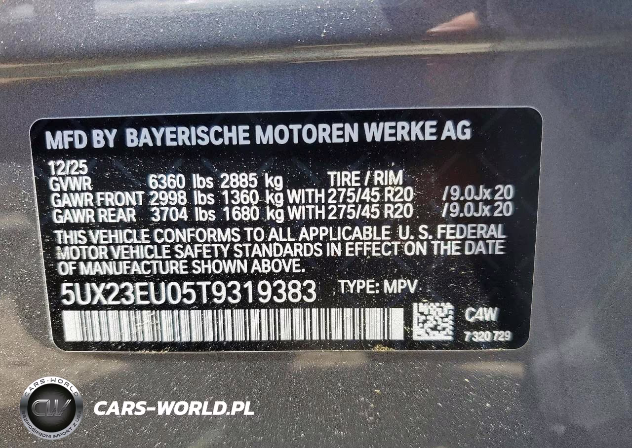 2026 BMW X5 xDrive40I VIN:5UX23EU05T9319383 - 12
