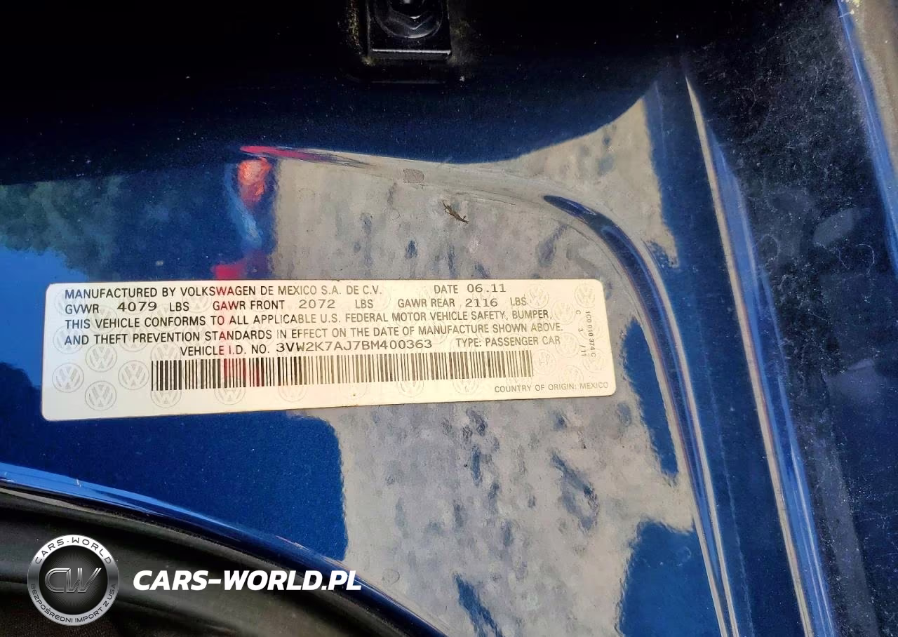 2011 Volkswagen Jetta Base VIN:3VW2K7AJ7BM400363 - 12