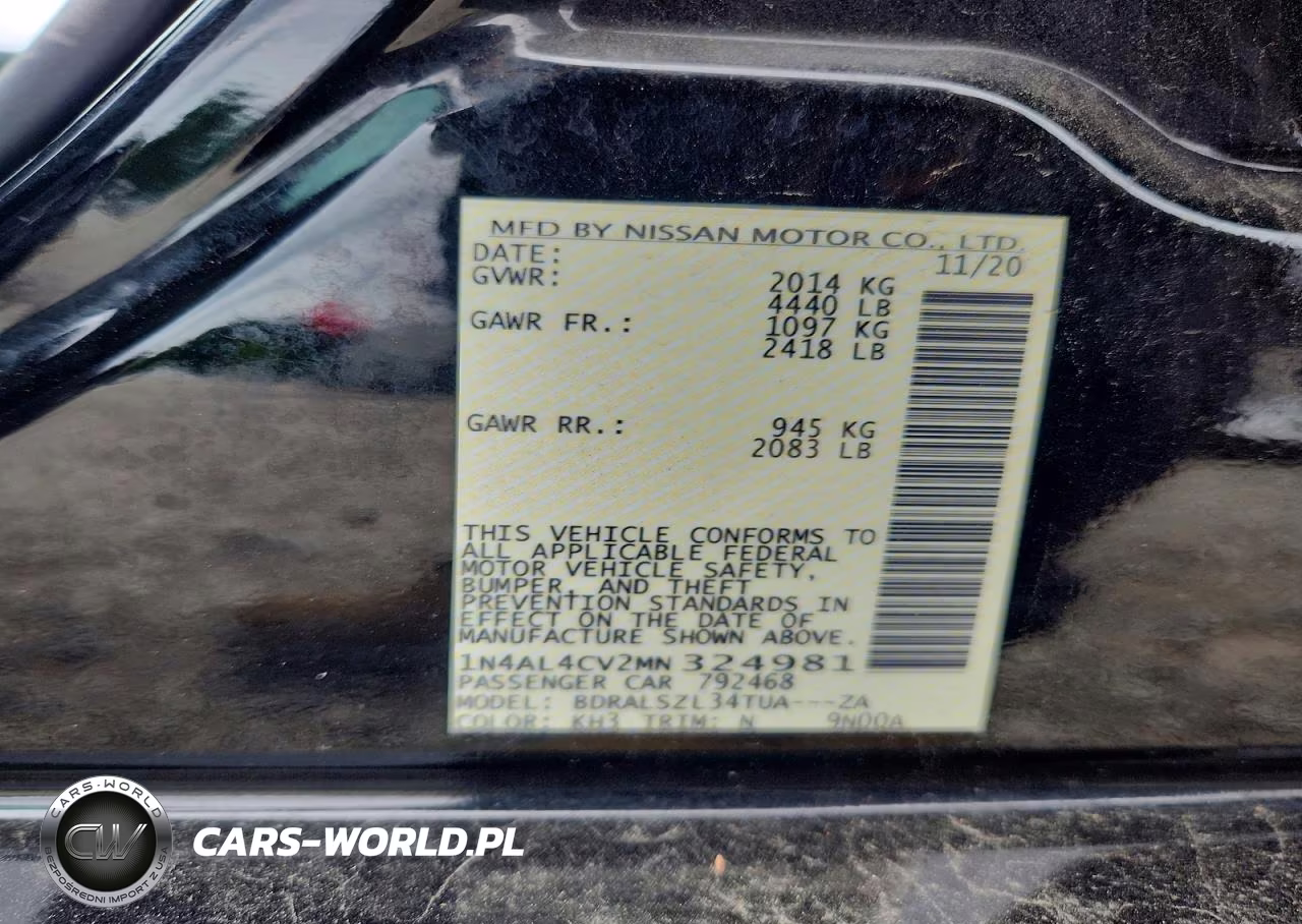 2021 Nissan Altima Sr VIN:1N4AL4CV2MN324981 - 12