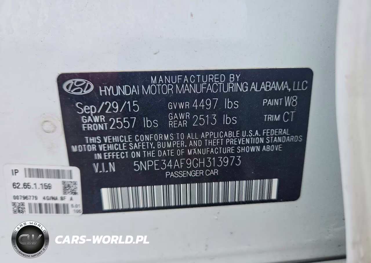 2016 Hyundai Sonata Sport VIN:5NPE34AF9GH313973 - 12