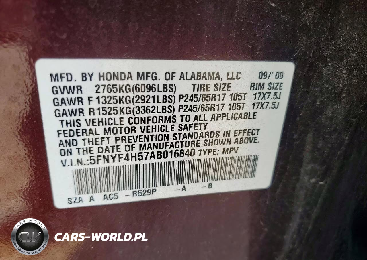 2010 Honda Pilot Exl VIN:5FNYF4H57AB016840 - 13