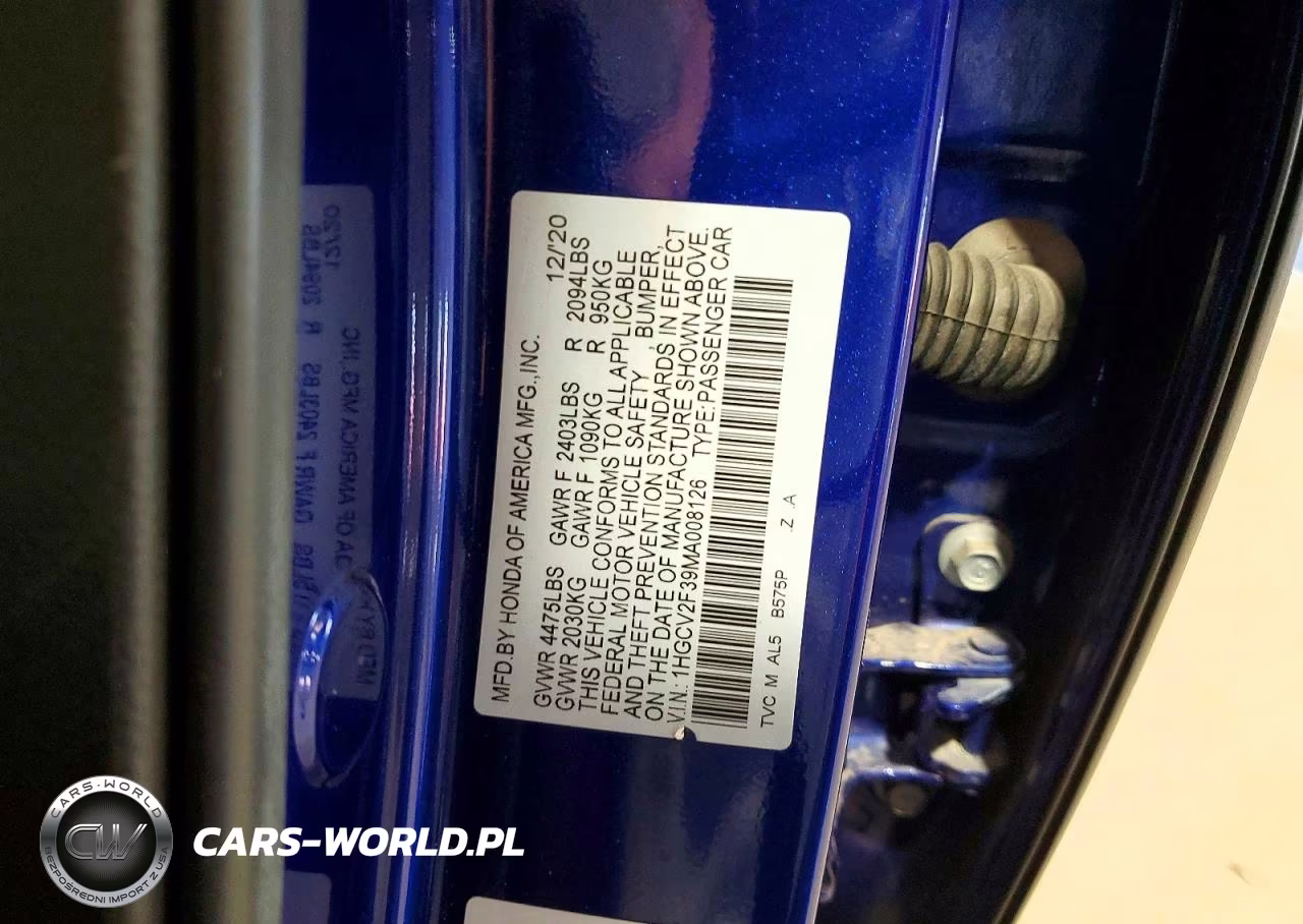 2021 Honda Accord Sport VIN:1HGCV2F39MA008126 - 13