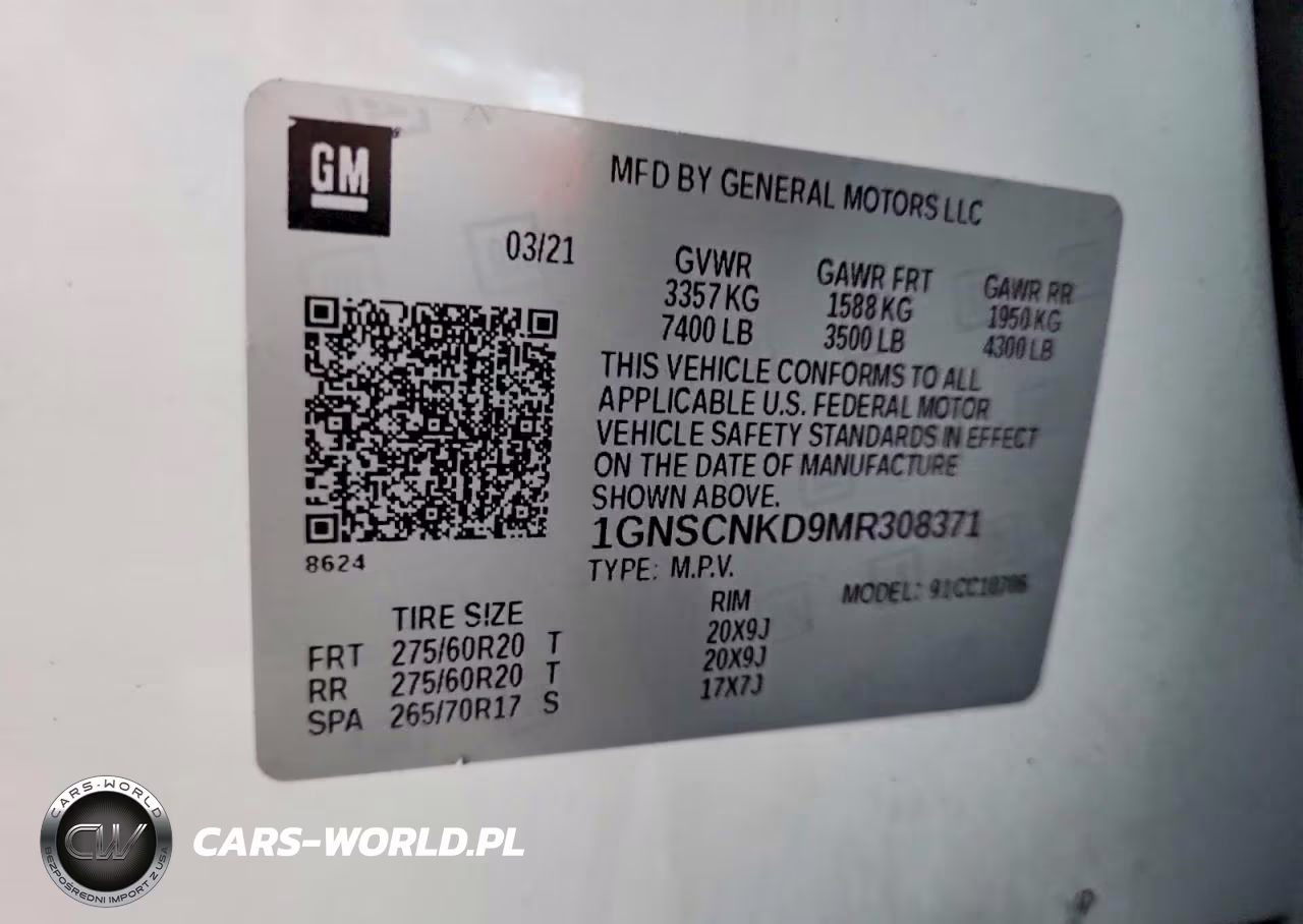 2021 Chevrolet Tahoe C1500 Lt VIN:1GNSCNKD9MR308371 - 14