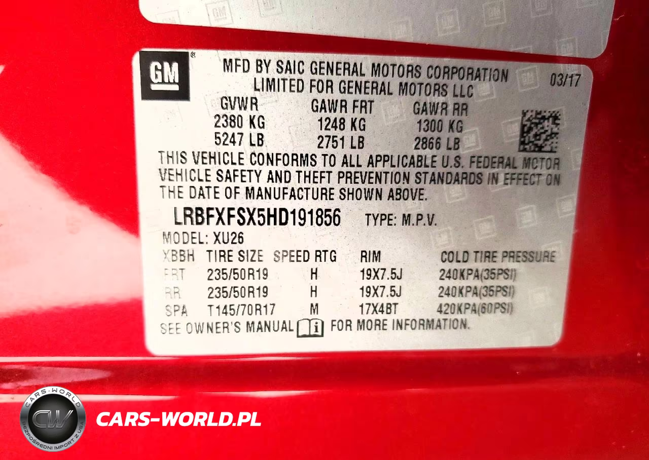 2017 Buick Envision Premium Ii VIN:LRBFXFSX5HD191856 - 13