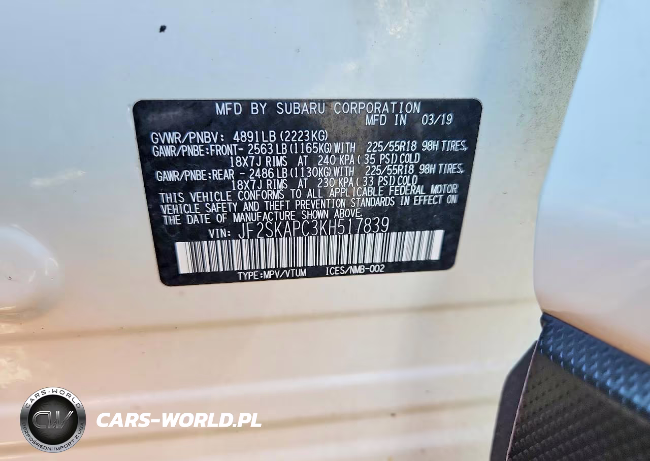 2019 Subaru Forester Sport VIN:JF2SKAPC3KH517839 - 12