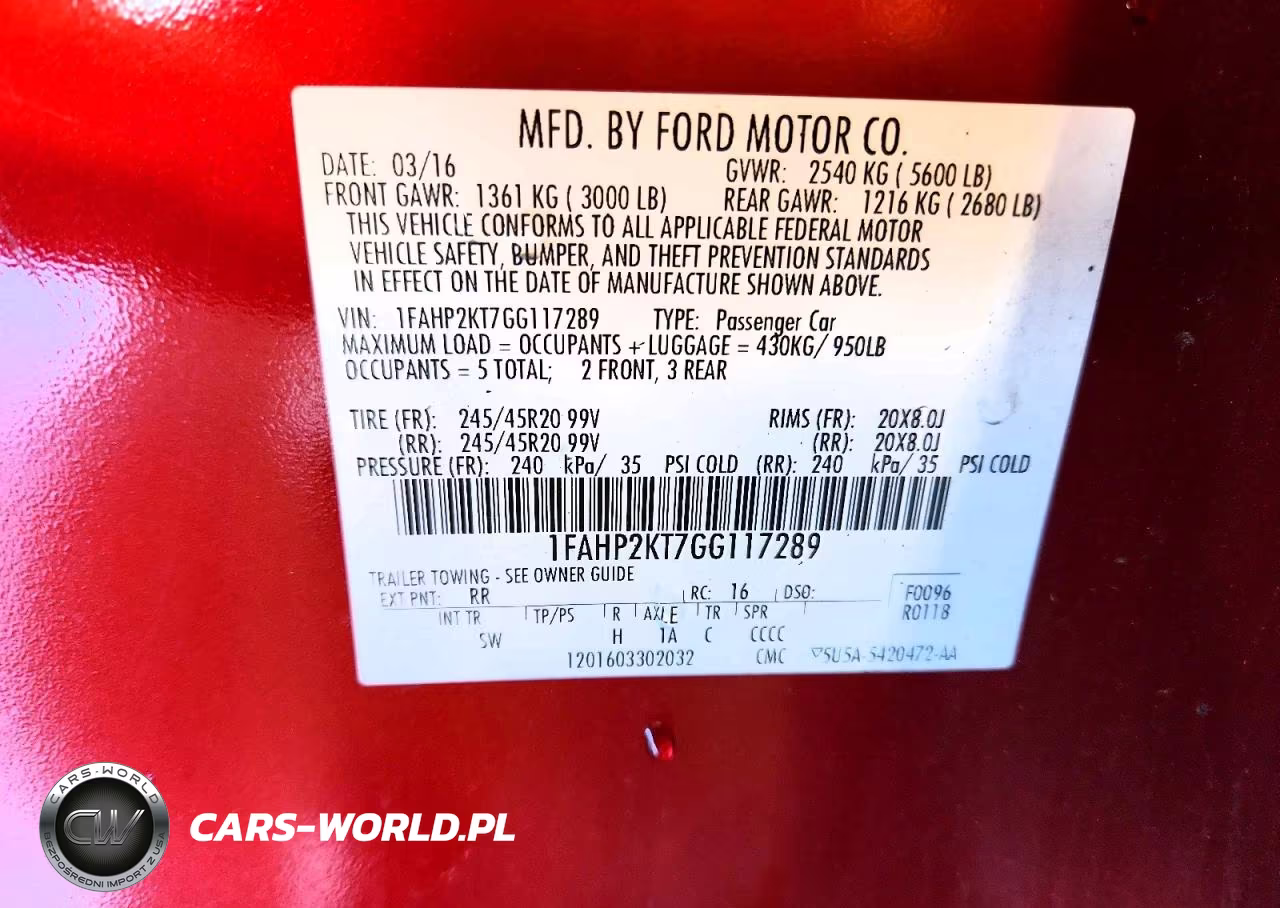 2016 Ford Taurus Sho VIN:1FAHP2KT7GG117289 - 12