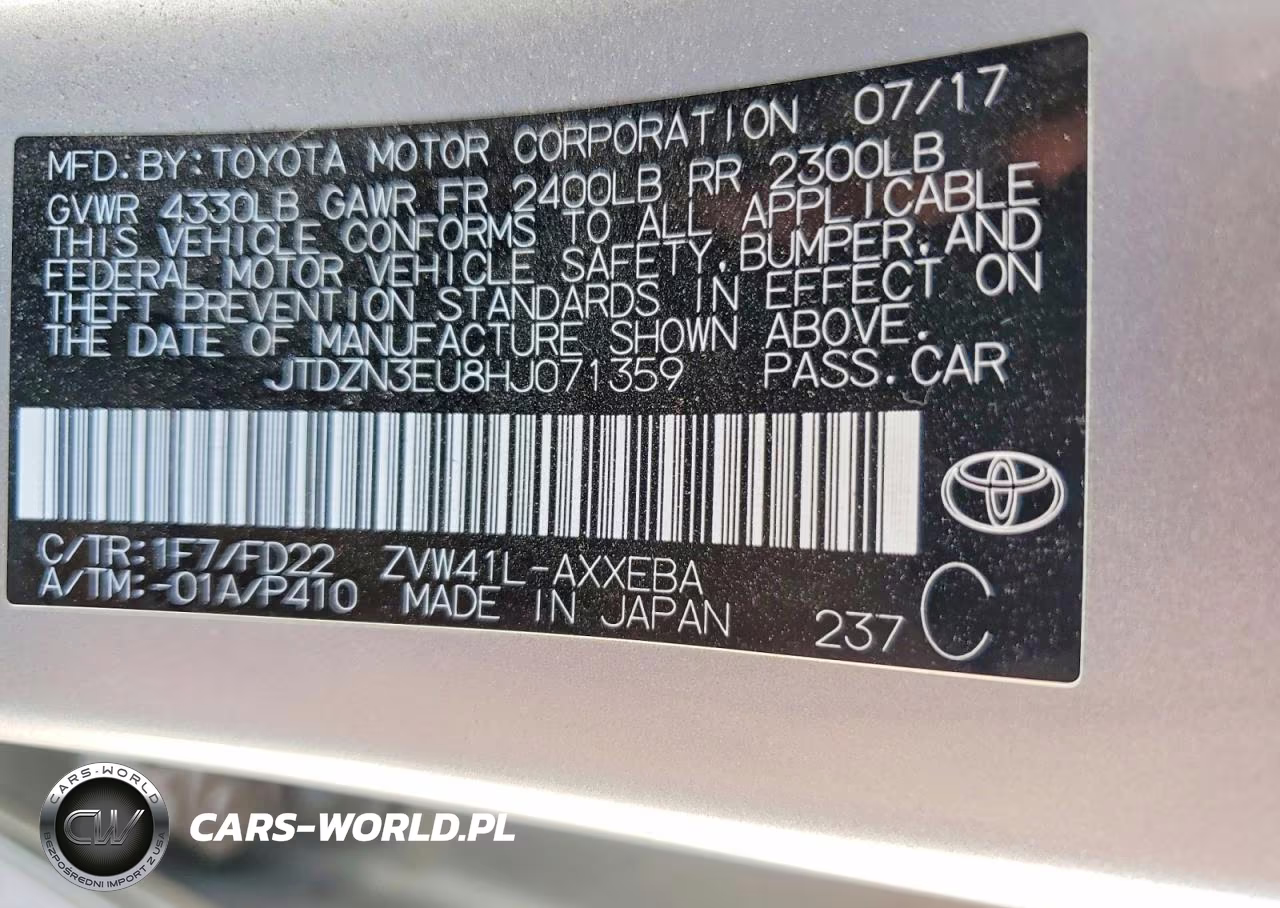 2017 Toyota Prius V Two VIN:JTDZN3EU8HJ071359 - 13