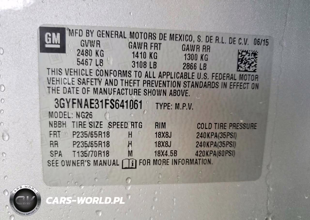 2015 Cadillac Srx VIN:3GYFNAE31FS641061 - 14