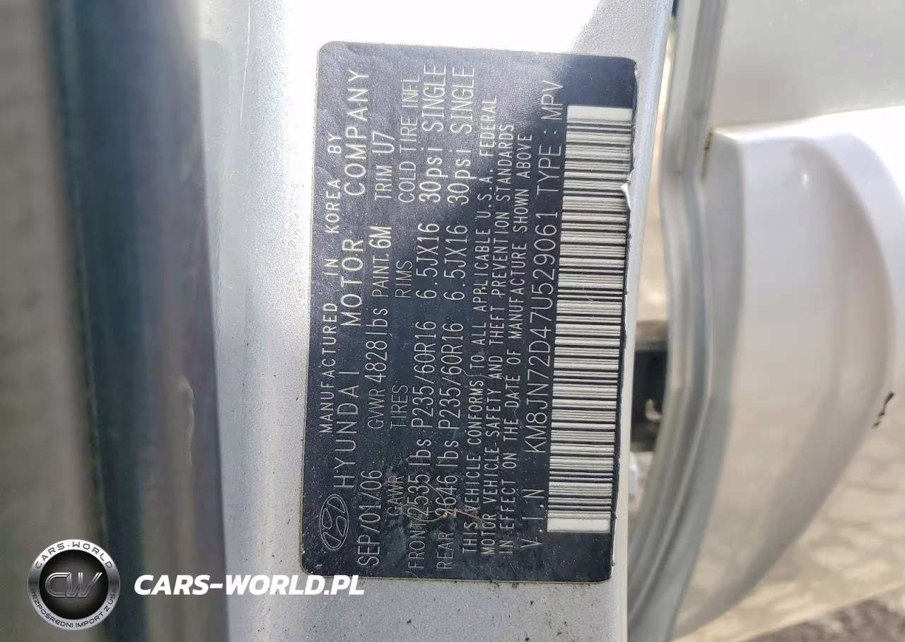 2007 Hyundai Tucson Se VIN:KM8JN72D47U529061 - 13