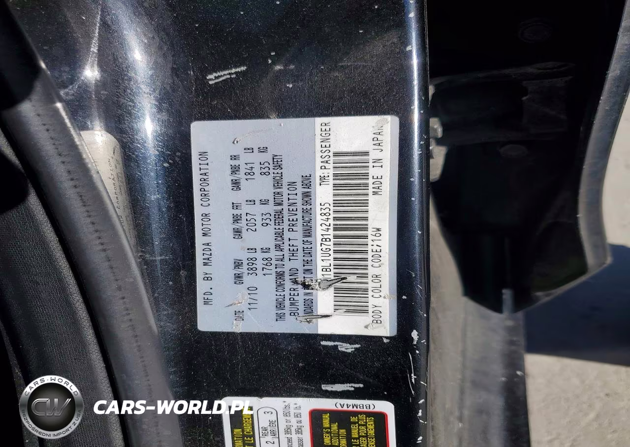 2011 Mazda 3 I VIN:JM1BL1UG7B1424835 - 12