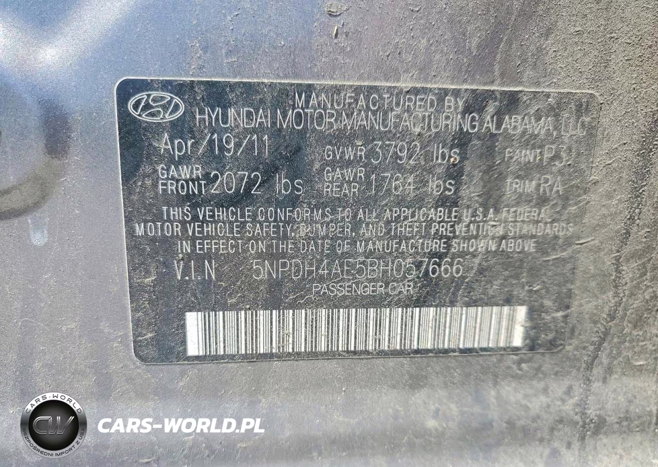 2011 Hyundai Elantra Gls VIN:5NPDH4AE5BH057666 - 12