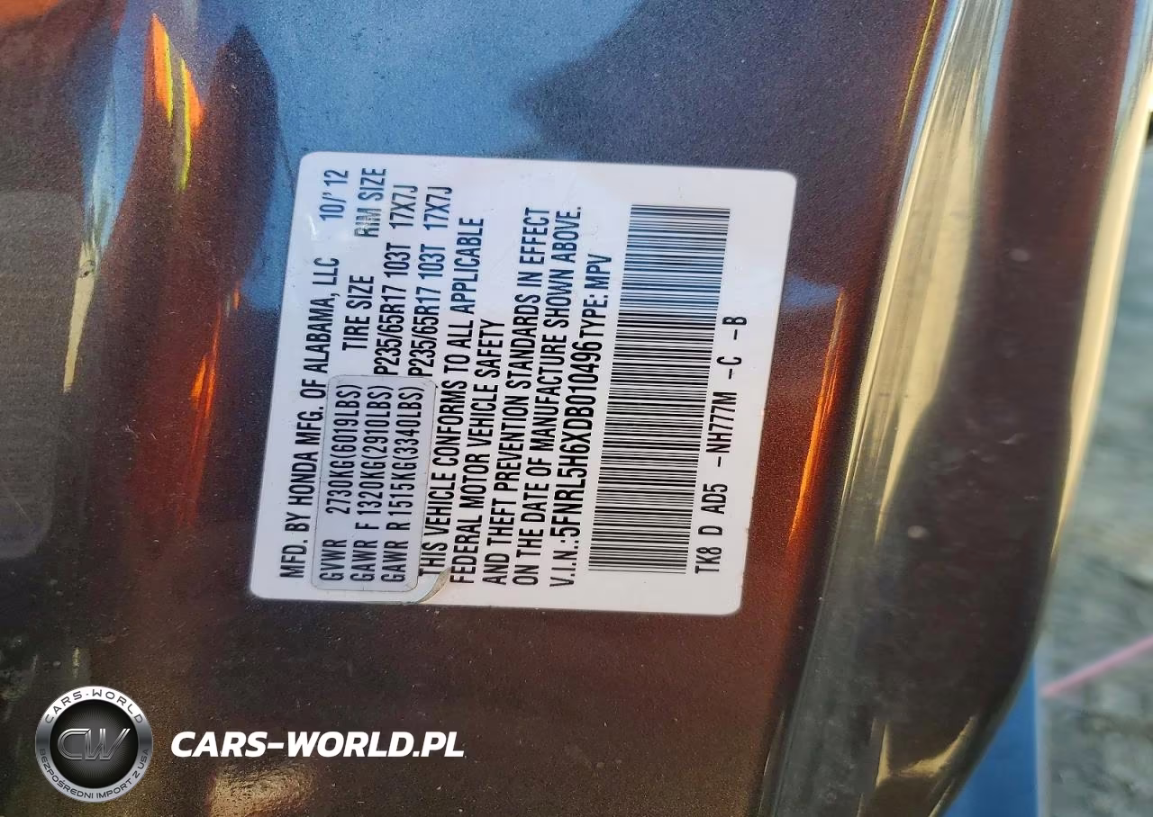 2013 Honda Odyssey Exl VIN:5FNRL5H6XDB010496 - 13