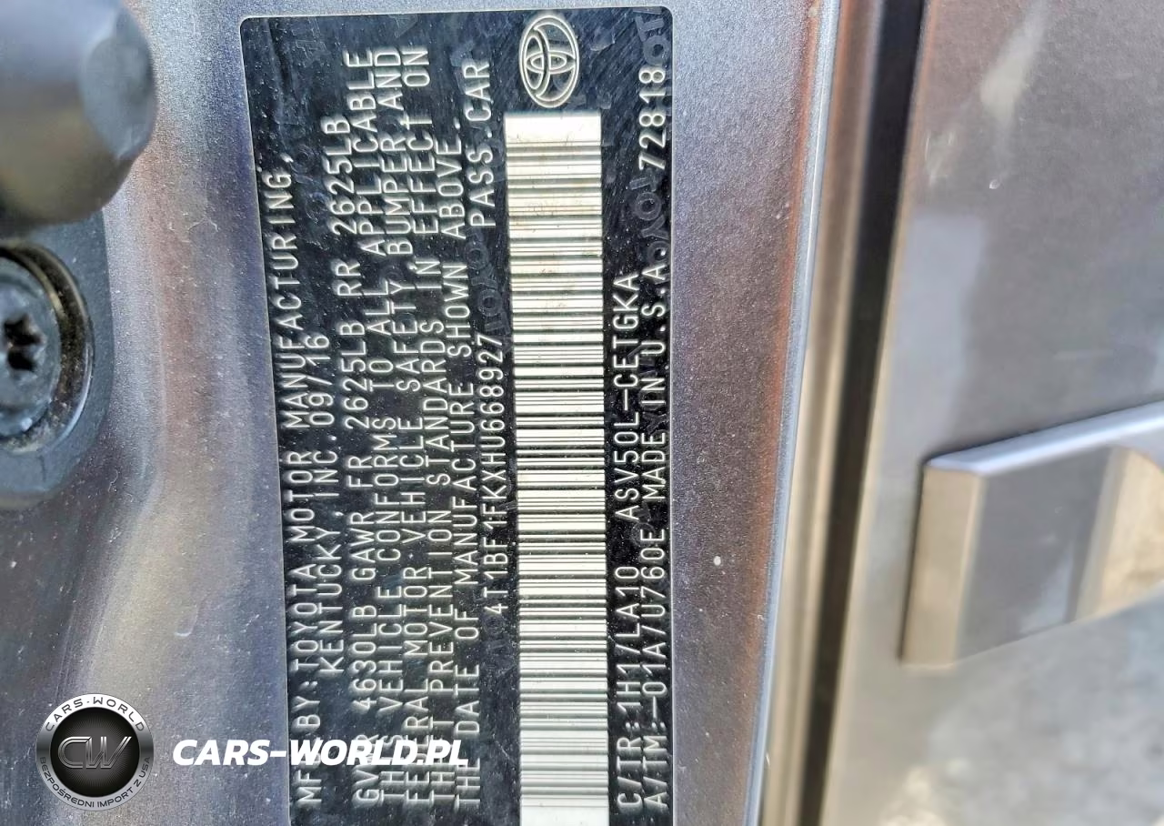 2017 Toyota Camry Xle VIN:4T1BF1FKXHU668927 - 13