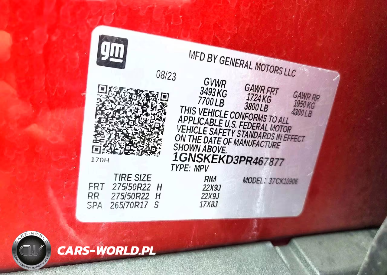 2023 Chevrolet Suburban K1500 Rst VIN:1GNSKEKD3PR467877 - 13