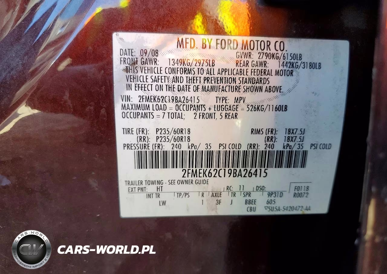 2009 Ford Flex Sel VIN:2FMEK62C19BA26415 - 13