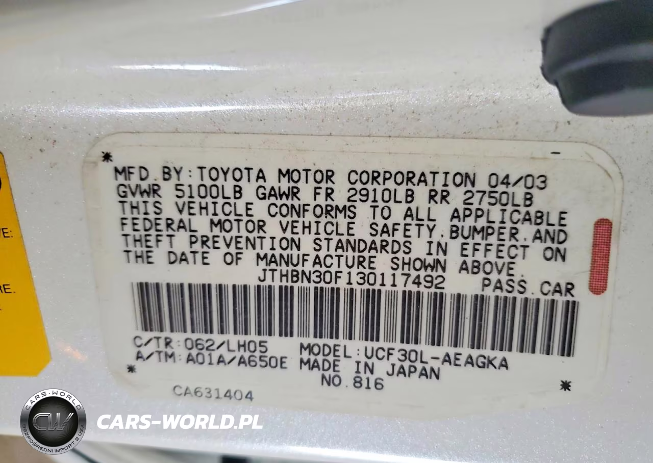 2003 Lexus Ls 430 VIN:JTHBN30F130117492 - 12