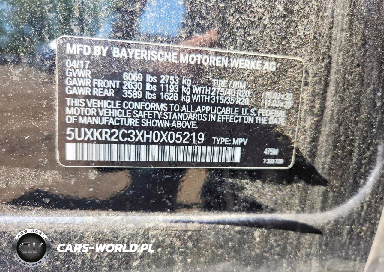 2017 BMW X5 Sdrive35I VIN:5UXKR2C3XH0X05219 - 13