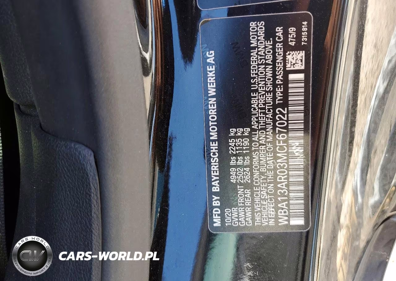 2021 BMW M440Xi VIN:WBA13AR03MCF67022 - 12