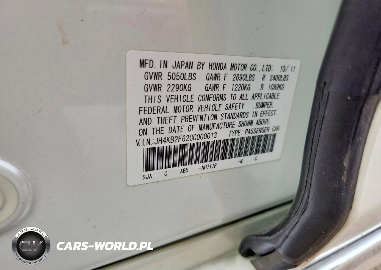 2012 Acura Rl VIN:JH4KB2F62CC000013 - 12