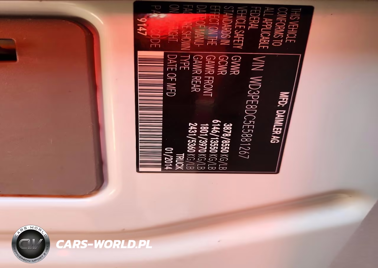 2014 Mercedes-Benz Sprinter 2500 VIN:WD3PE8DC5E5881267 - 13