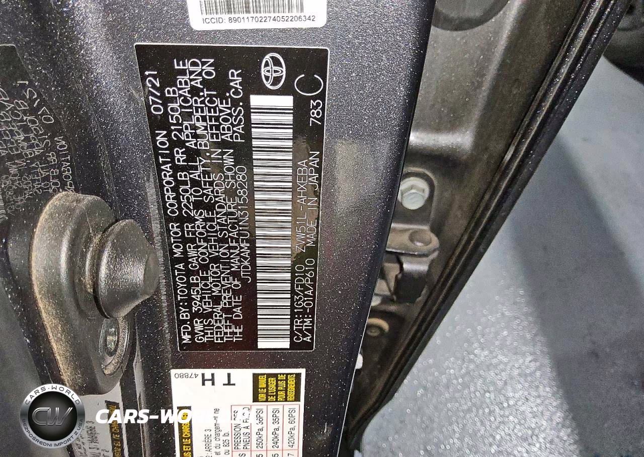 2022 Toyota Prius Le VIN:JTDKAMFU1N3158280 - 12